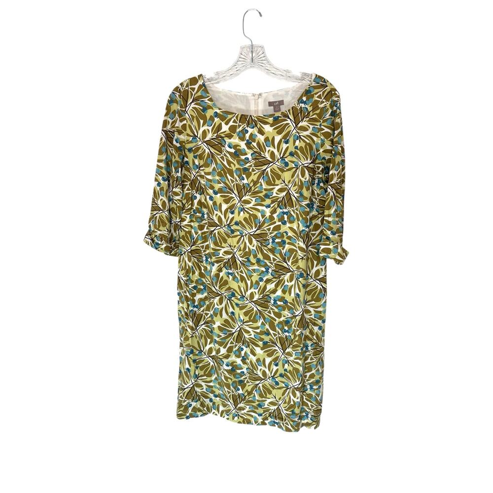J. Jill Green Printed 3/4 Sleeve Office Career Work Business Corporate Dress‎ 6